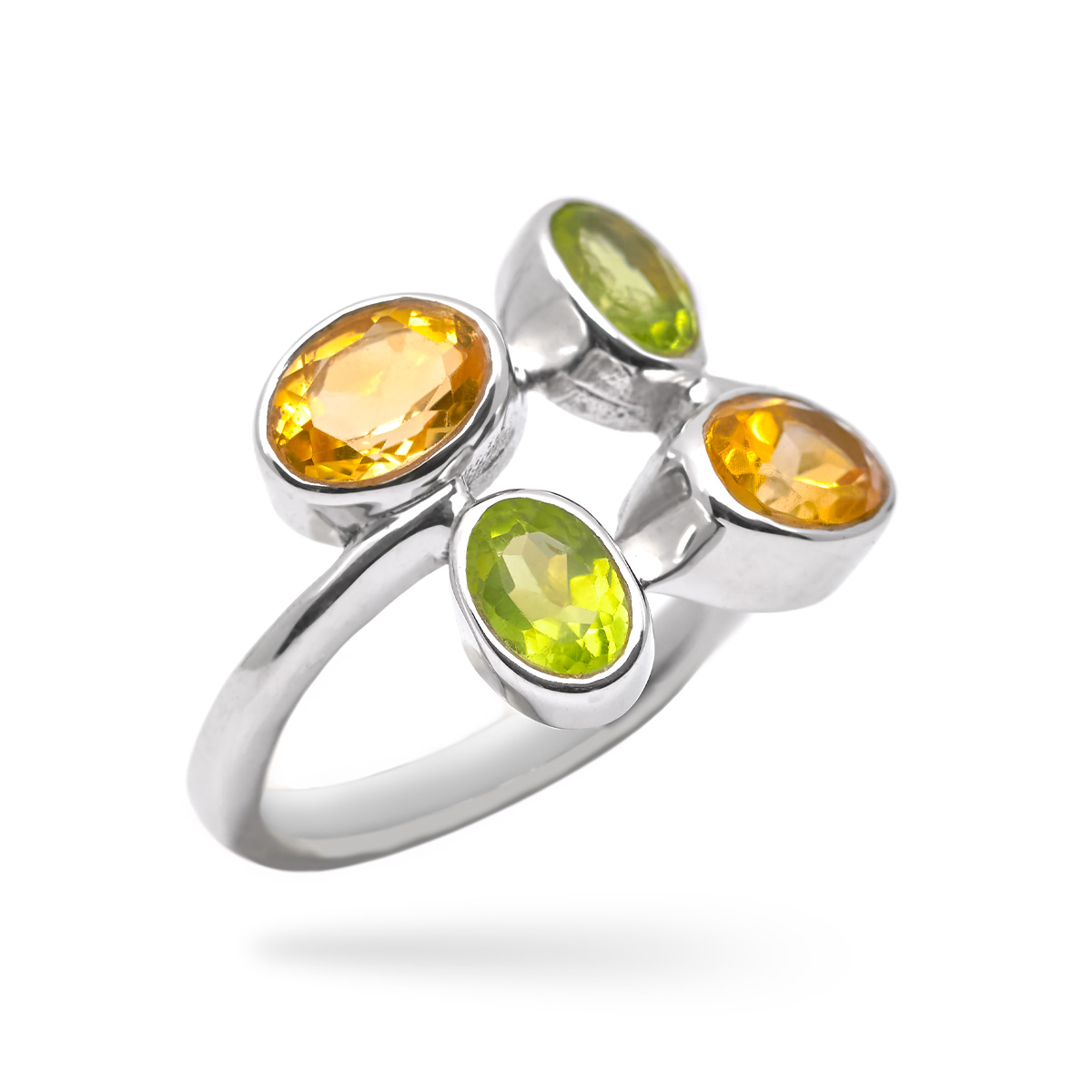 Bague peridot, citrine argent Tessa